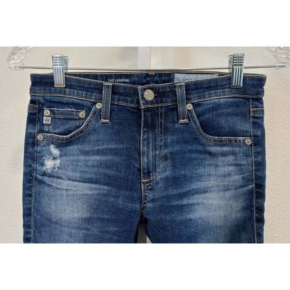 AG AG-ED Denim Womens ‘The Leggings’ Distressed Blue Skinny Jeans 26R - Picture 4 of 7